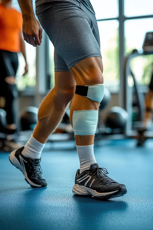 Post-Surgical-Recovery-Treatment A man with a knee brace in physical therapy. Get post-surgical recovery treatment from Lux Hormones & Health Wellness in San Diego.