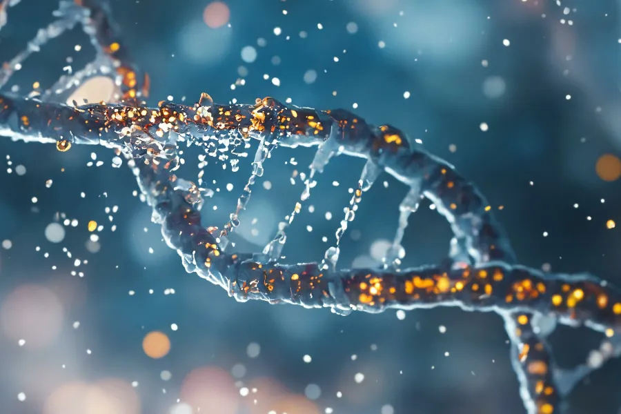 Regenerative-Medicine-Clinic 3D illustration of a DNA strand. Get regenerative medicine treatment from Lux Hormones & Health Wellness in San Diego.